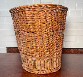 A Vintage Woven Wastebasket