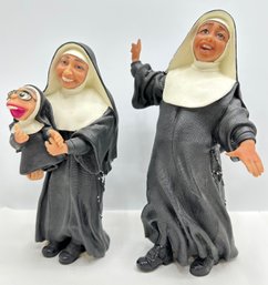 2 Happy Habits Nun Figurines By Debwood Studio Collection, 1997