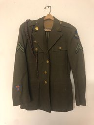 Vintage WWII US Army Second Lieutenant Officer's Jacket With Communications Specialist Patch