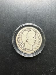 1909 Barber Silver Quarter