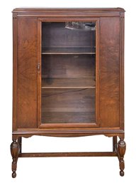 An Antique Carved Hard Wood China Cabinet C. 1920's