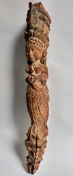 Vintage Indian Hand Carved Wood Temple Strut, Architectural Salvage