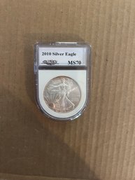Beautiful 2010 American Silver Eagle MS70 In Plastic Case !!