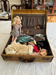 Vintage Doll With Vintage Carrying Case