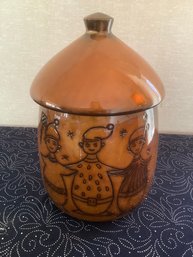 Large Pottery Christmas Jar