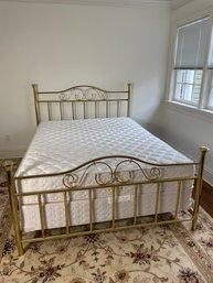 Queen Size Brass Head And Footboard Bedframe