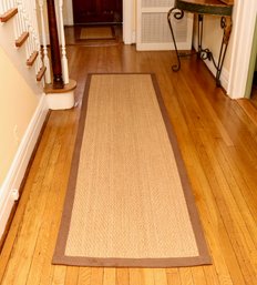 Set Of 2 Pottery Barn Seagrass  Bound In Expresso Twill Woven Runner Rug  And Welcome Mat
