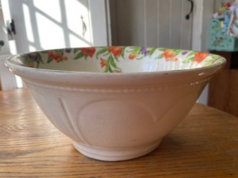 Vintage HARKER HOTOVEN 12' Mixing Bowl With Lovely Tulip Floral Design