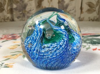 Beautiful Large CAITHNESS Scotland Paperweight - Entitled - Pastures New - A26234 - Amazing Colors / Condition