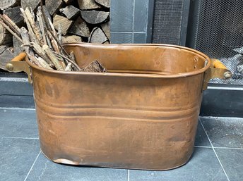 Large Copper Kindling Bucket