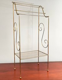 A Vintage Tubular Brass Blanket Rack