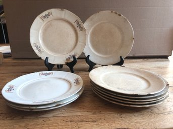 14 Antique Plates  5 Different Makers Marks Listed In Description