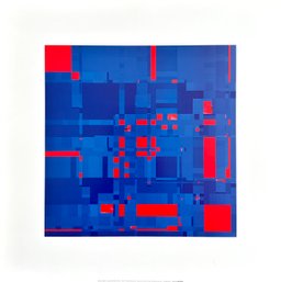 Michael Banks - Boogie #3, Red On Blue - Offset Lithograph