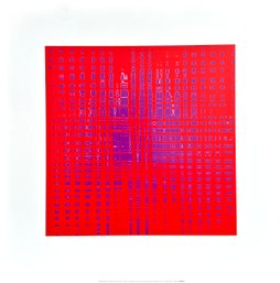 Michael Banks - Pulse #3, Purple On Red - Offset Lithograph