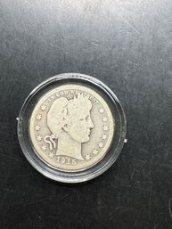 1915-D Barber Silver Quarter