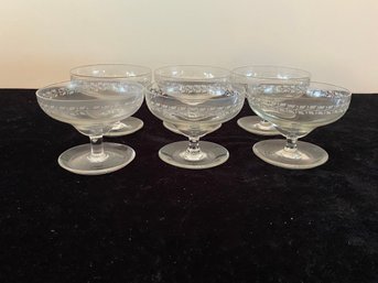 Etched 6 Piece Crystal Glasses