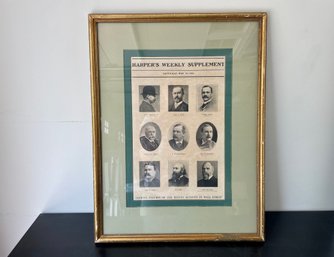 Framed Harper's Weekly Supplement - Leading Figures Of Wall Street Dated May 18, 1901