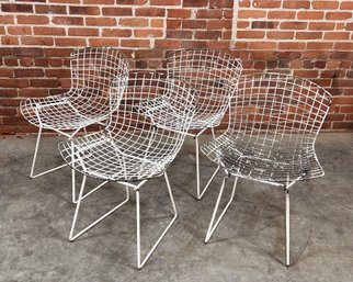 Set Of 4 Vintage Mid Century Modern Bertoia Wire Dining Chairs