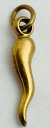 SMALL SIGNED 14K GOLD ITALIAN HORN PENDANT OR CHARM (#1)