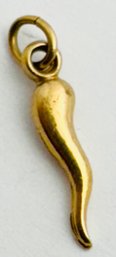 SMALL SIGNED 14K GOLD ITALIAN HORN PENDANT OR CHARM (#2)