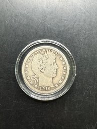 1916-D Barber Silver Quarter