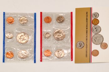 1986 United States Mint Uncirculated Coin Set With D & P Mint Marks