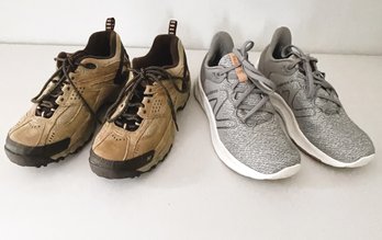 Two Pair Of New Balance- Brown And Tan Abzorb Country Walk Size 10 1/2 & Gray Fresh Foam ROAV Size 10 Mens