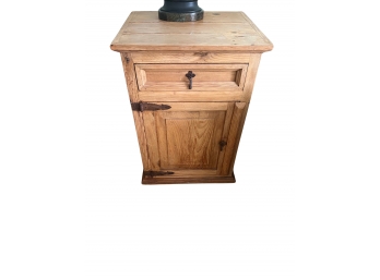 Rustic Mission Metal Strapped Night Stand / Cabinet