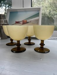 Carlo Moretti Taupe Cased Glass Cordial Glasses