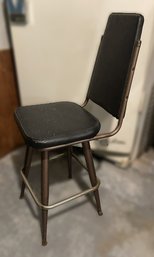 Mid Century Vinyl And Metal Bar Stool-Project Piece