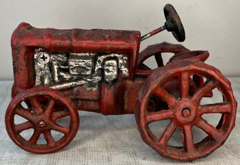 Vintage Cast Iron Toy Red Tractor 2 - Hoyt Clagwell - Display