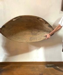 Early Bent Wood Primitive Winnower Tray With Handles