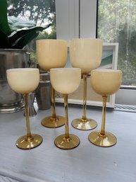 5 Carlo Moretti Taupe Wine Glasses