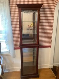 Lighted Etched Glass Curio Cabinet