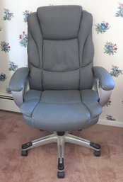 A Gray Swivel Mcallum Bonded Leather Executive Office Chair