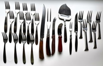 Over 20 Assorted Forks, Serving Pieces, Carving & Carving Tools,  Including Some Sets