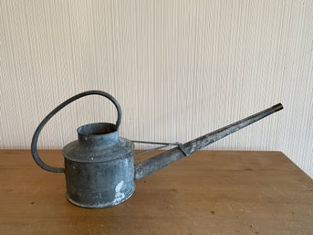 Vintage 3/4 Gallon Galvanized Low Watering Can Pot Long Spout