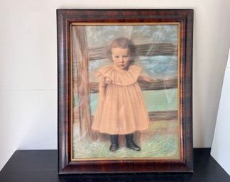 Adorable Early 1900s Hand Colored Photo Of Little Girl