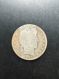 1907 Barber Silver Half Dollar