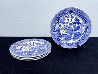 Blue Willow Pattern Marked Japan Plates