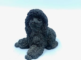 Stone Critter Littles Black Poodle Figurine