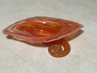 Beautiful Orange Art Glass Bowl