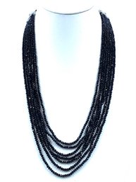 Genuine 310 Ct Faceted Spinel Bead 7 Line Necklace