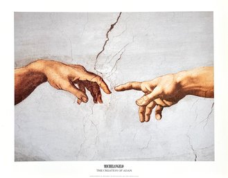 Michelangelo - The Creation Of Adam - Offset Lithograph