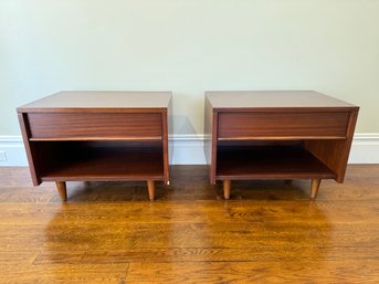 PAIR Mitchell Gold Midcentury Styled Rosewood Side Tables