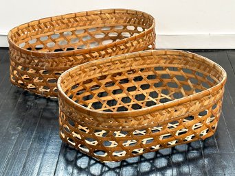 A Pair Of Vintage Woven Baskets