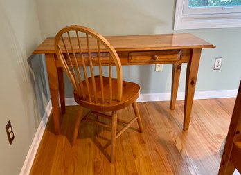 Well Made Pine Writing Desk & Windsor Style Chair By Brown Street Furniture - Whitefield, New Hampshire