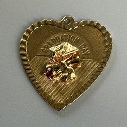 14k Heart Shaped Graduation Day Charm