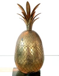 A Vintage Brass Pineapple Canister