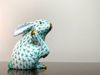 HEREND  Hungarian Porcelain Robins Egg Blue Bunny